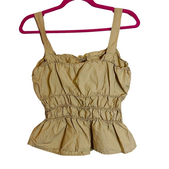 TOPSHOP Poplin Corset Style Tie Front Cami *Camel 4 - Picture 5 of 6